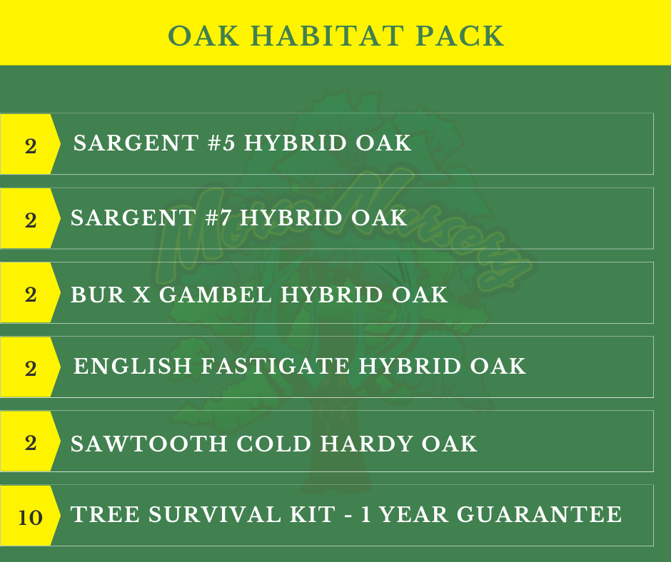 Oak Habitat Pack - 10 Trees + Kits!